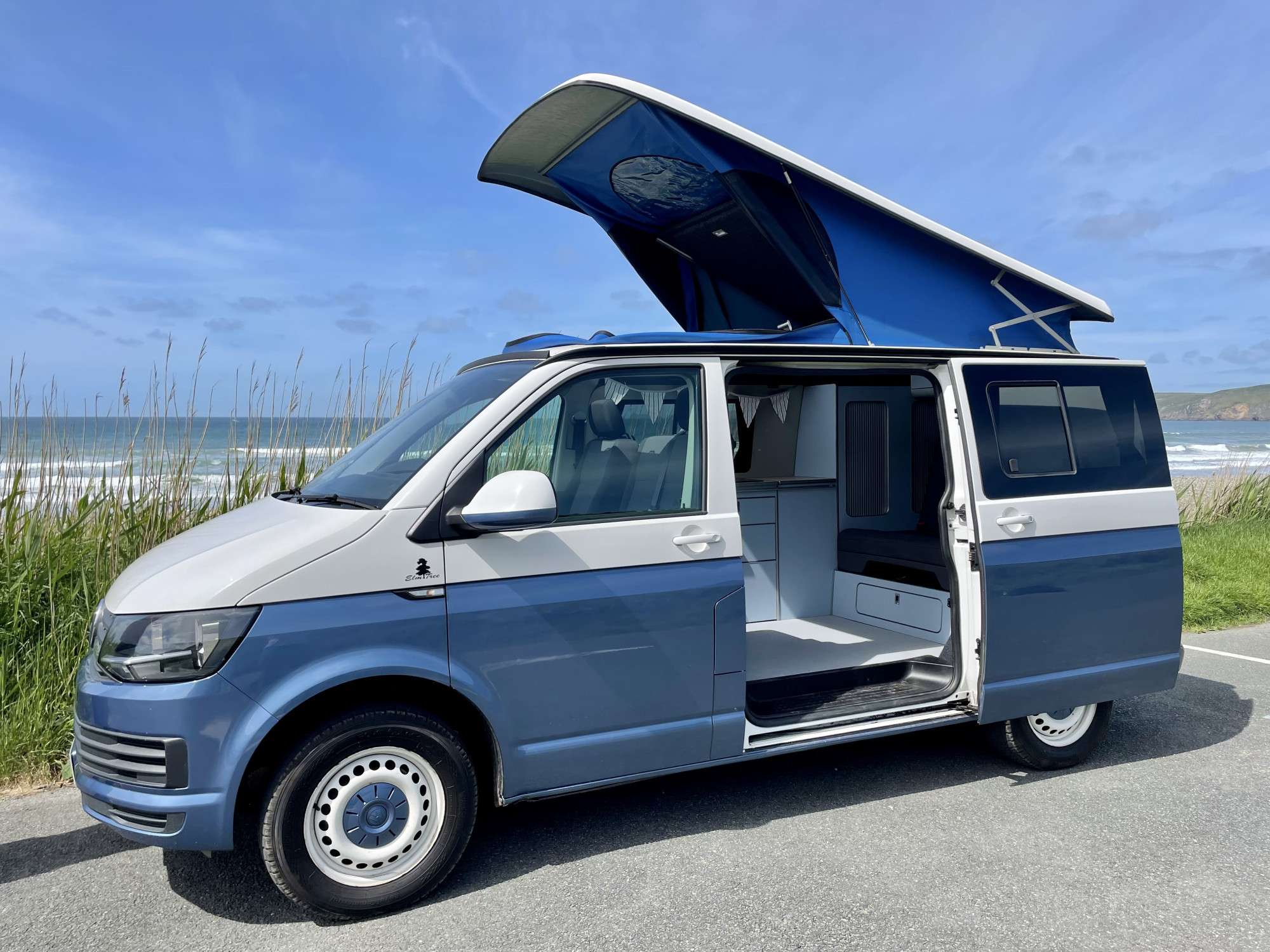 A VW T6 Campervan called Cosmo and for hire in Haverfordwest , Wales