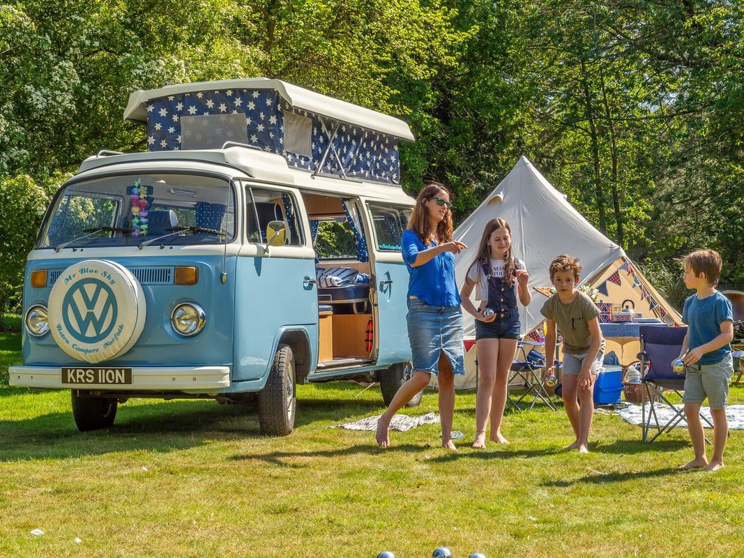 A VW T2 Classic Campervan called Blue-Sky-VW and for hire in King's Lynn, England