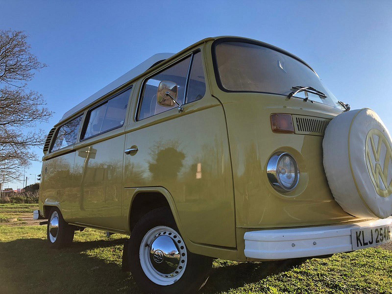 A VW T2 Classic Campervan called Buttercup and for hire in King's Lynn, Norfolk