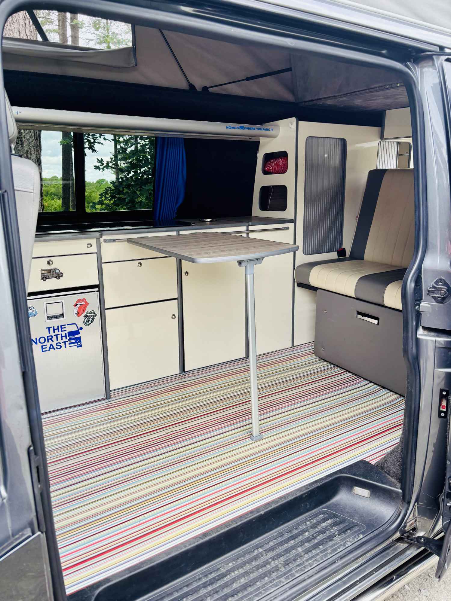 A VW T5 Campervan called JAXX and for hire in Frodsham , Cheshire