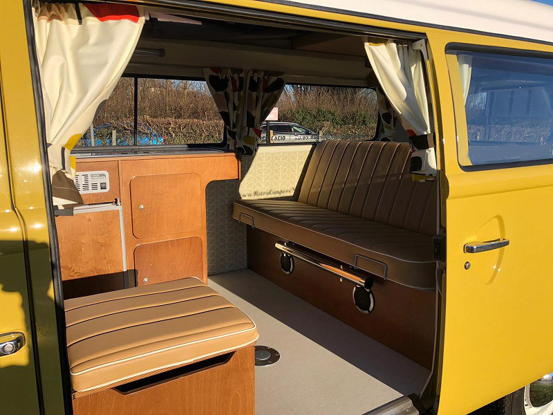 A VW T2 Classic Campervan called Buttercup and for hire in King's Lynn, Norfolk