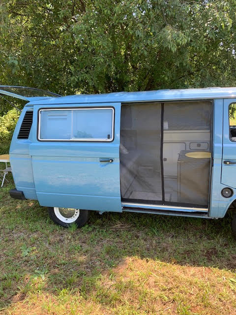 A VW T3 Campervan called Blue-Westfalia-Camper and for hire in Podgorica, Montenegro