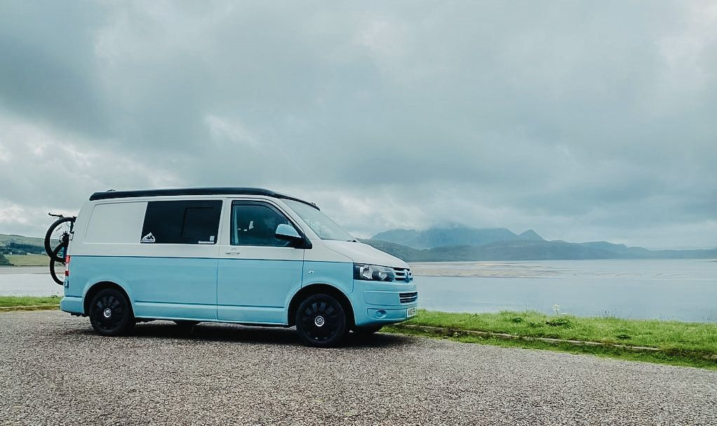 A VW T5 Campervan called Brivan-of-Tarth and for hire in Warrington, England