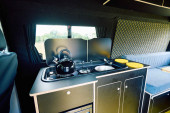 A VW T5 Campervan called Mellow-Yellow and for hire in Hove, West Sussex