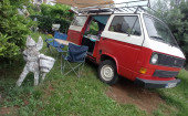 A VW T3 Campervan called Road-Runner and for hire in Podgorica, Montenegro