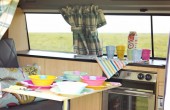 A VW T2 Brazilian Campervan called Willow-Van and It's lunch time in the Van! for hire in Haverfordwest, Pembrokeshire