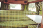 A VW T2 Classic Campervan called Anna and comfy seats for hire in Sassari, Italy