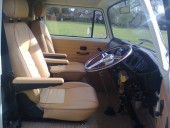 A  Campervan called Harold and Leather Captain Chairs for hire in Saxmundham, Suffolk