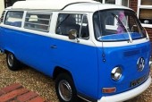 A VW T2 Classic Campervan called Bluebell-The-Camper and Side view for hire in Cronton, Cheshire