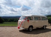 A  Campervan called Bonnie and Your choice of ribbon and bow colours to compliment your wedding colours. All complimentary. for hire in Exeter, Devon