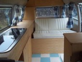 A VW T2 Classic Campervan called Murdoch and Inside for hire in Keighley, North Yorkshire