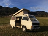 A VW T3 Campervan called Dugme and for hire in Ljubljana, Europe