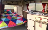 A VW T3 Campervan called Dugme and Insides. for hire in Ljubljana, 