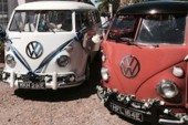 A VW T1 Splitscreen Campervan called Gino and Gino met a Friend for hire in Chelmsford, Essex