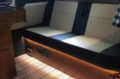 A VW T2 Classic Campervan called Wild-Monty and Interior with LED lighting for hire in Bideford, Devon