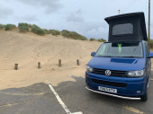 A VW T5 Campervan called Blu-T5 and for hire in Sittingbourn, Kent