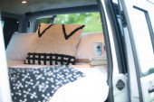 A VW T5 Campervan called Romper-Swamper and for hire in Hickstead, West Sussex