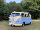 A VW T1 Splitscreen Campervan called BlueCream-Split and for hire in Gillingham, Kent