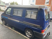 A VW T4 Campervan called Big-Blue and Side view for hire in Teignmouth, Devon