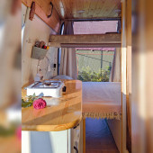 A Ford Campervan called Family and for hire in Kutaisi , Georgia