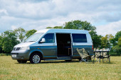 A VW T5 Campervan called Mellow-Yellow and for hire in Haywards Heath, West Sussex