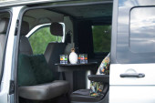 A VW T5 Campervan called Romper-Swamper and for hire in Hickstead, West Sussex