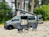 A VW T5 Campervan called JAXX and for hire in Frodsham , Cheshire