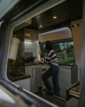 A Mercedes Sprinter Campervan called George and for hire 