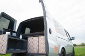A VW T5 Campervan called Romper-Swamper and for hire in Hickstead, West Sussex