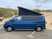 A VW T5 Campervan called Blu-T5 and for hire in Sittingbourn, Kent