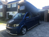 A VW T5 Campervan called Blu-T5 and for hire in Sittingbourn, Kent