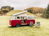 A VW T2 Classic Campervan called Alfred and for hire in Taunton, Somerset