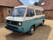 A VW T3 Campervan called GoodThing and for hire in King's Lynn, Norfolk