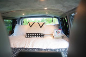 A VW T5 Campervan called Romper-Swamper and for hire in Hickstead, West Sussex