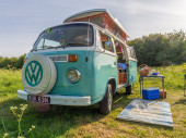 A VW T2 Classic Campervan called Penny-Lane and for hire in King's Lynn, Norfolk